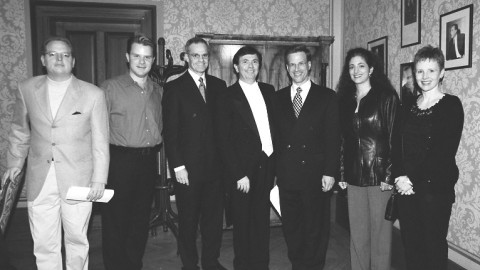 Richard Clement, Ted Christopher, Richard Sandler, Gerard Schwarz, Lowell Milken, Elizabeth Shammash & Carol Meyer