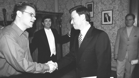 Ted Christopher, Gerard Schwarz, Lowell Milken & Richard Clement